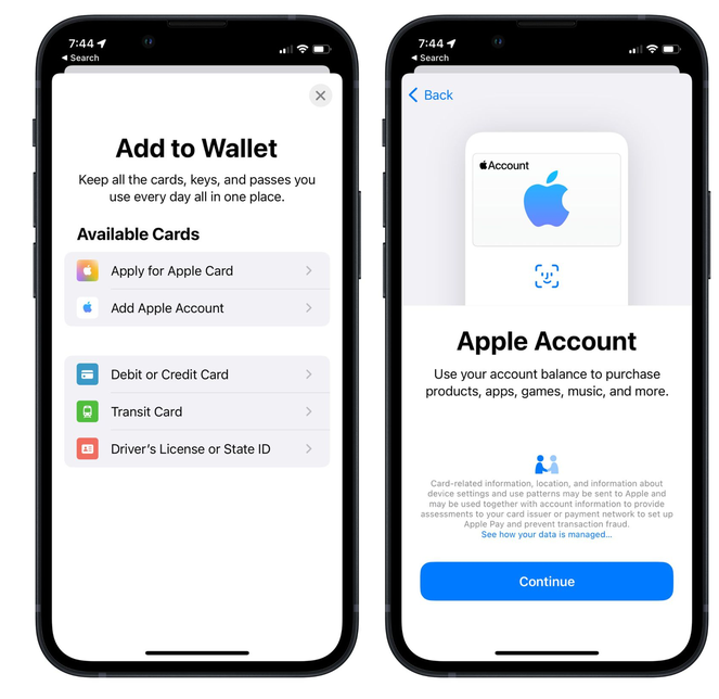 洛浦苹果手机维修分享iOS 15.5钱包App如何添加 Apple 账户 